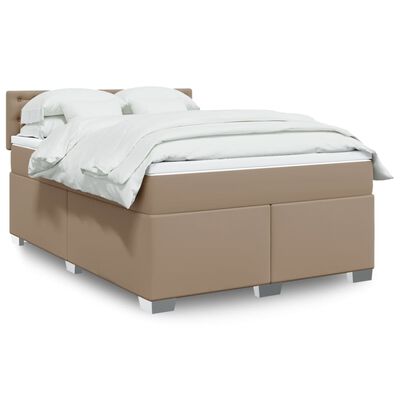 vidaXL Boxspring posteľ s matracom kapučínová 140x200 cm umelá koža