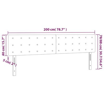 vidaXL Čelá postele 2 ks čierny 100x5x78/88 cm zamat