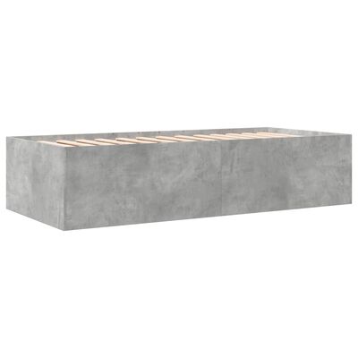 vidaXL Denná posteľ so zásuvkami betónovosivá 100x200 cm kompoz. drevo