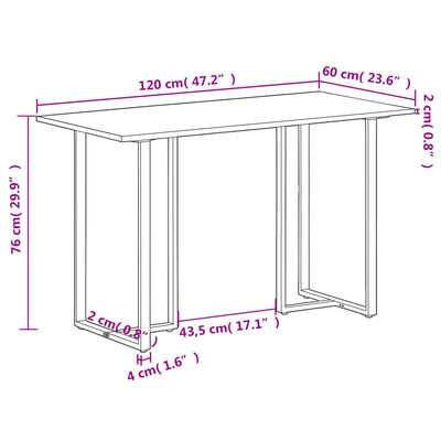 vidaXL Jedálenský stôl 120 cm recyklovaný masív