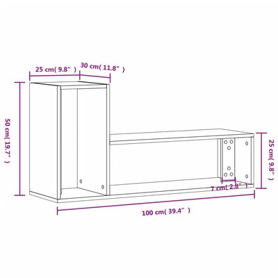 vidaXL TV skrinky 2 ks sivé sonoma 100x30x50 kompozitné drevo