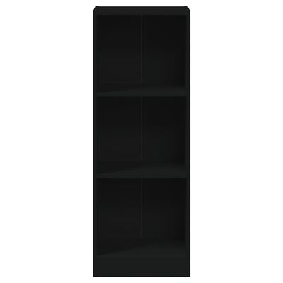 vidaXL Knižnica, 3 police, čierna 40x24x108 cm, kompozitné drevo