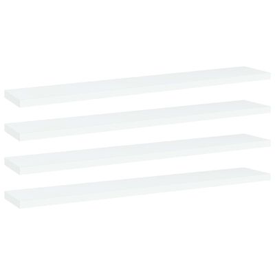 vidaXL Prídavné police 4 ks, biele 60x10x1,5 cm, kompozitné drevo