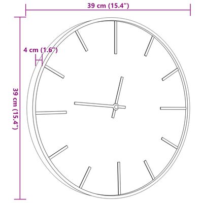 vidaXL Nástenné hodiny hnedé Ø39 cm železo a kompozitné drevo