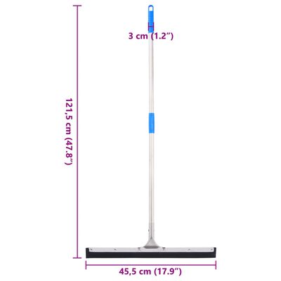 vidaXL Rúčky na stierky na podlahy 45,5x121,5 cm oceľ a plast