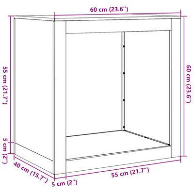 vidaXL Regál na krbové drevo 60x40x60 cm, nehrdzavejúca oceľ