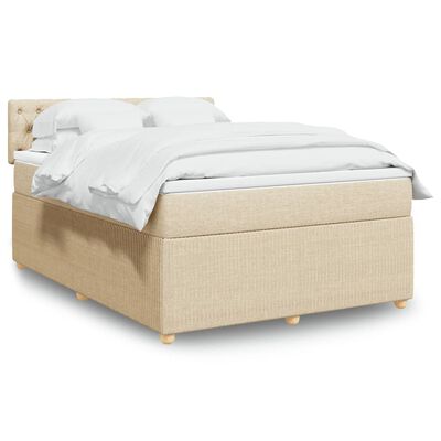 vidaXL Boxspring posteľ s matracom krémový 140x190 cm látka