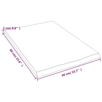 vidaXL Nástenná polica bledohnedá 40x60x2 cm ošetrený dubový masív