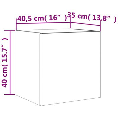 vidaXL TV nástenná skrinka s LED svetlami biela 40,5x35x40 cm