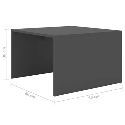 vidaXL Zasúvacie stolíky 3 ks, sivé 60x60x38 cm, kompozitné drevo