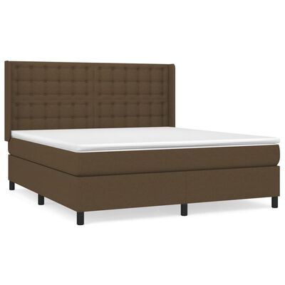 vidaXL Boxspring posteľ s matracom tmavohnedá 180x200 cm látka