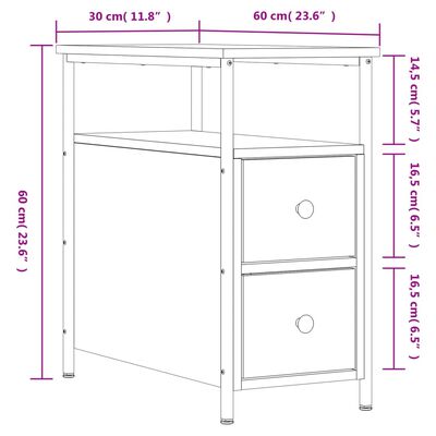 vidaXL Nočné stolíky 2 ks čierne 30x60x60 cm kompozitné drevo