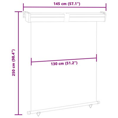 vidaXL Bočná markíza na balkón 145x250 cm čierna