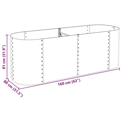 vidaXL Vyvýšený záhradný záhon 240x80x81cm,pozinkovaná oceľ,strieborný