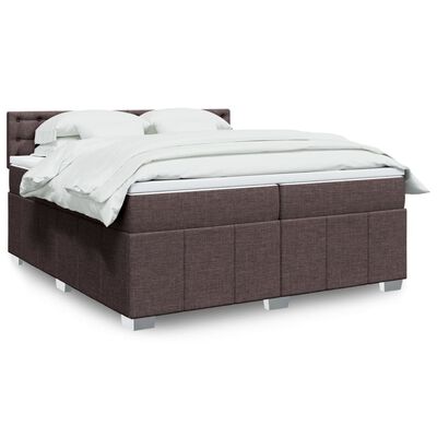 vidaXL Boxspring posteľ s matracom tmavohnedá 200x200 cm látka