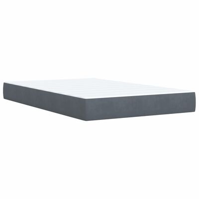 vidaXL Boxspring posteľ s matracom, tmavosivá 120x190 cm, zamat