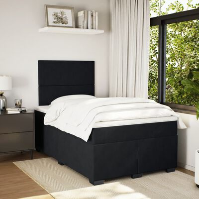 vidaXL Boxspring posteľ s matracom čierna 120x190 cm zamat