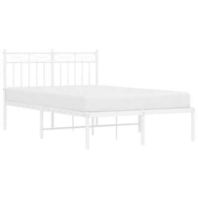 vidaXL Kovový rám postele s čelom biely 120x200 cm