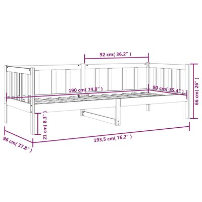 vidaXL Denná posteľ s matracom biela 90x190 cm masívna borovica