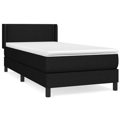 vidaXL Posteľný rám boxspring s matracom čierny 80x200 cm látka