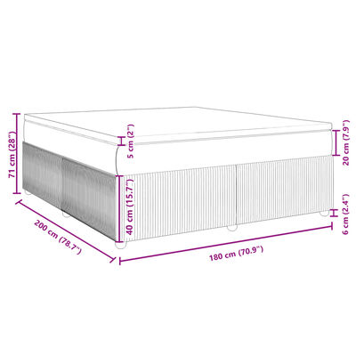 vidaXL Posteľný rám boxsping s matracom bledosivý 180x200 cm zamat