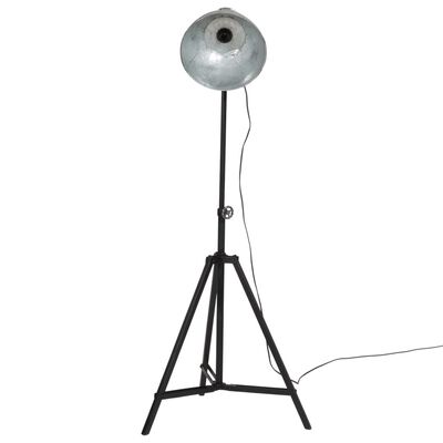 vidaXL Podlahová lampa 25 W starožitná strieborná 61x61x90/150 cm E27