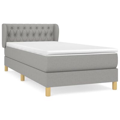 vidaXL Boxspring posteľ s matracom bledosivý 100x200 cm látka