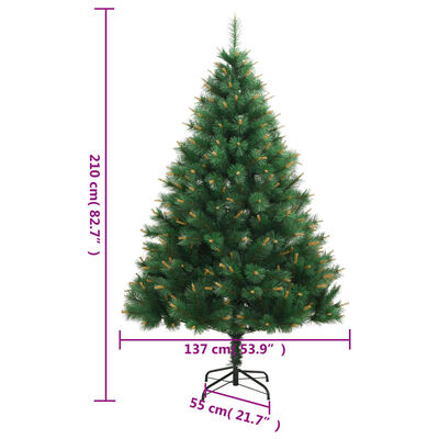 vidaXL Umelý výklopný vianočný stromček so stojanom 210 cm