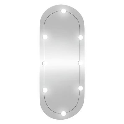 vidaXL Nástenné zrkadlo s LED svetlami 40x90 cm sklo oválne