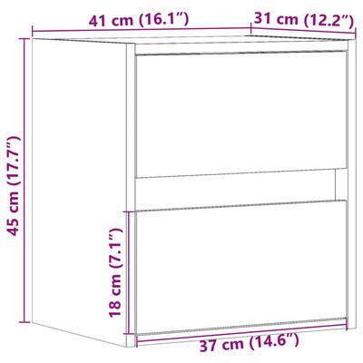 vidaXL TV nástenná skrinka s LED svetlami dub sonoma 41x31x45 cm