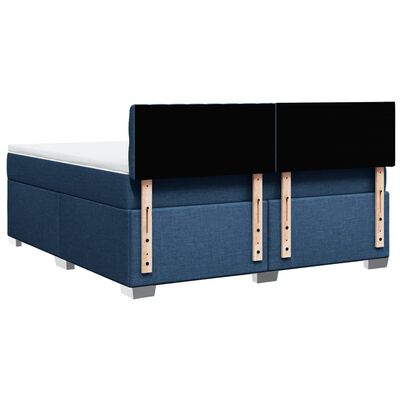 vidaXL Posteľný rám boxspring s matracom modrý 180x200 cm látka