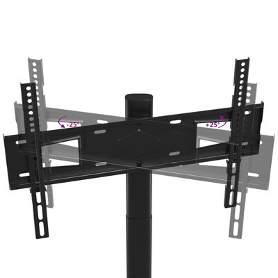 vidaXL Rohový TV stojan 2-vrstvový pre 32-65 palcov čierny