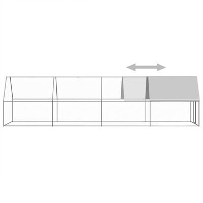 vidaXL Klietka pre sliepky 2x8x2 m pozinkovaná oceľ