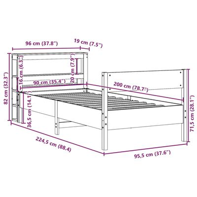 vidaXL Posteľ bez matraca biely 150x200 cm masívna borovica