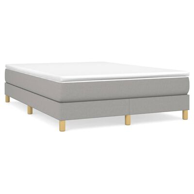 vidaXL Boxspring posteľ s matracom bledosivý 140x190 cm látka