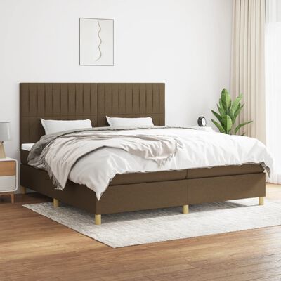 vidaXL Boxspring posteľ s matracom tmavohnedá 200x200 cm látka