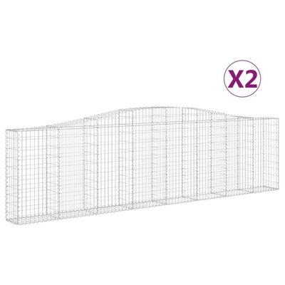 vidaXL Oblúkové gabiónové koše 2 ks 400x30x100/120cm pozinkov. železo