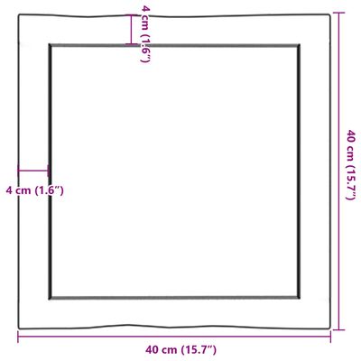 vidaXL Stolová doska svetlohnedá 40x40x(2-6)cm ošetrený masív hrany