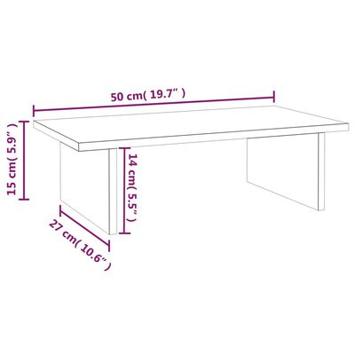 vidaXL Stojan na monitor medovo-hnedý 50x27x15 cm masívna borovica