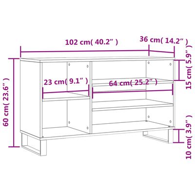 vidaXL Botník biely 102x36x60 cm spracované drevo