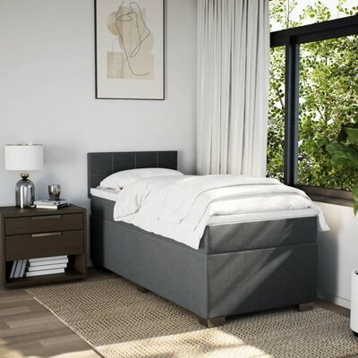 vidaXL Boxspring posteľ s matracom tmavosivá 100x200 cm látka