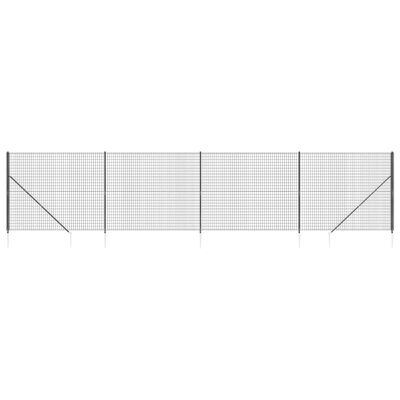 vidaXL Drôtený plot s kotviacimi hrotmi antracitový 1,4x10 m