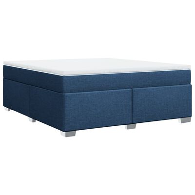 vidaXL Posteľný rám boxspring s matracom modrý 180x200 cm látka