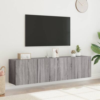 vidaXL TV skrinky nástenné 2 ks sivé sonoma 80x30x41 cm