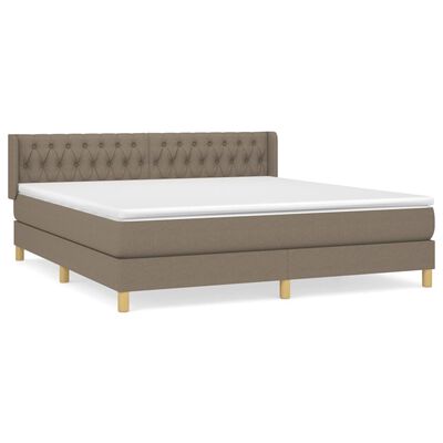 vidaXL Posteľný rám boxspring s matracom sivohned 180x200 cm látka