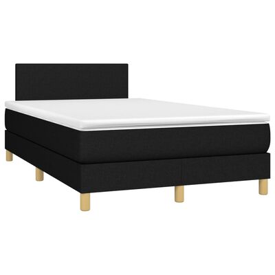 vidaXL Boxspring posteľ s matracom a LED, čierna 120x190 cm, látka