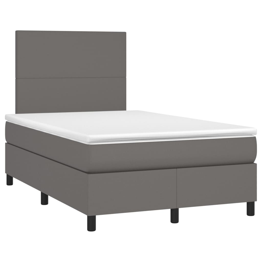 vidaXL Boxspring posteľ s matracom sivá 120x200 cm umelá koža