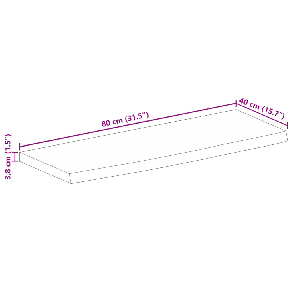 vidaXL Stolová doska živá hrana 80x40x3,8 cm masívne mango