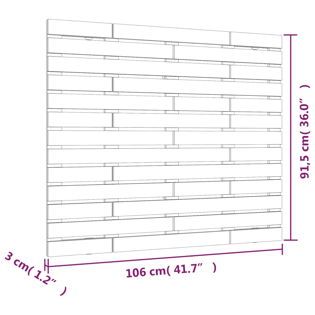 vidaXL Nástenné čelo postele 106x3x91,5 cm masívna borovica