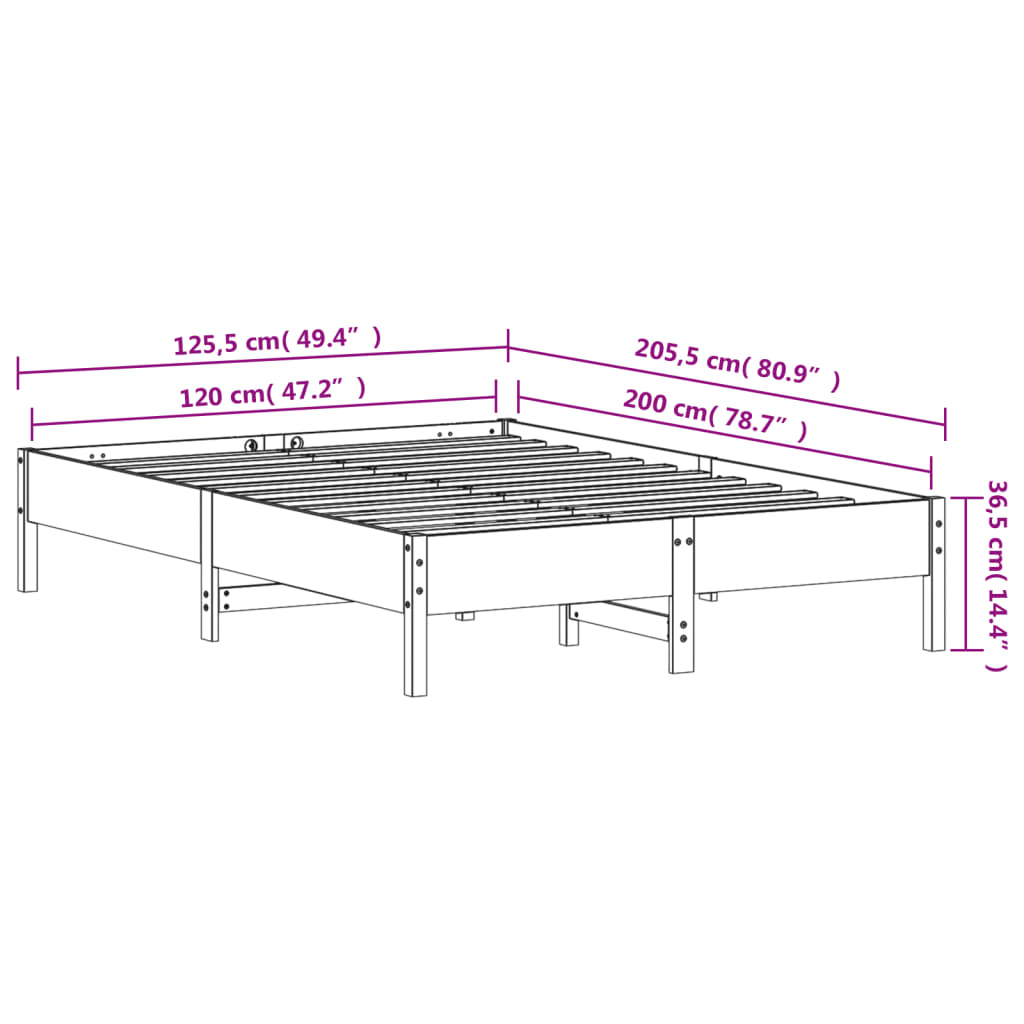 vidaXL Posteľ s matracom voskovo hnedá 120x200 cm masívna borovica